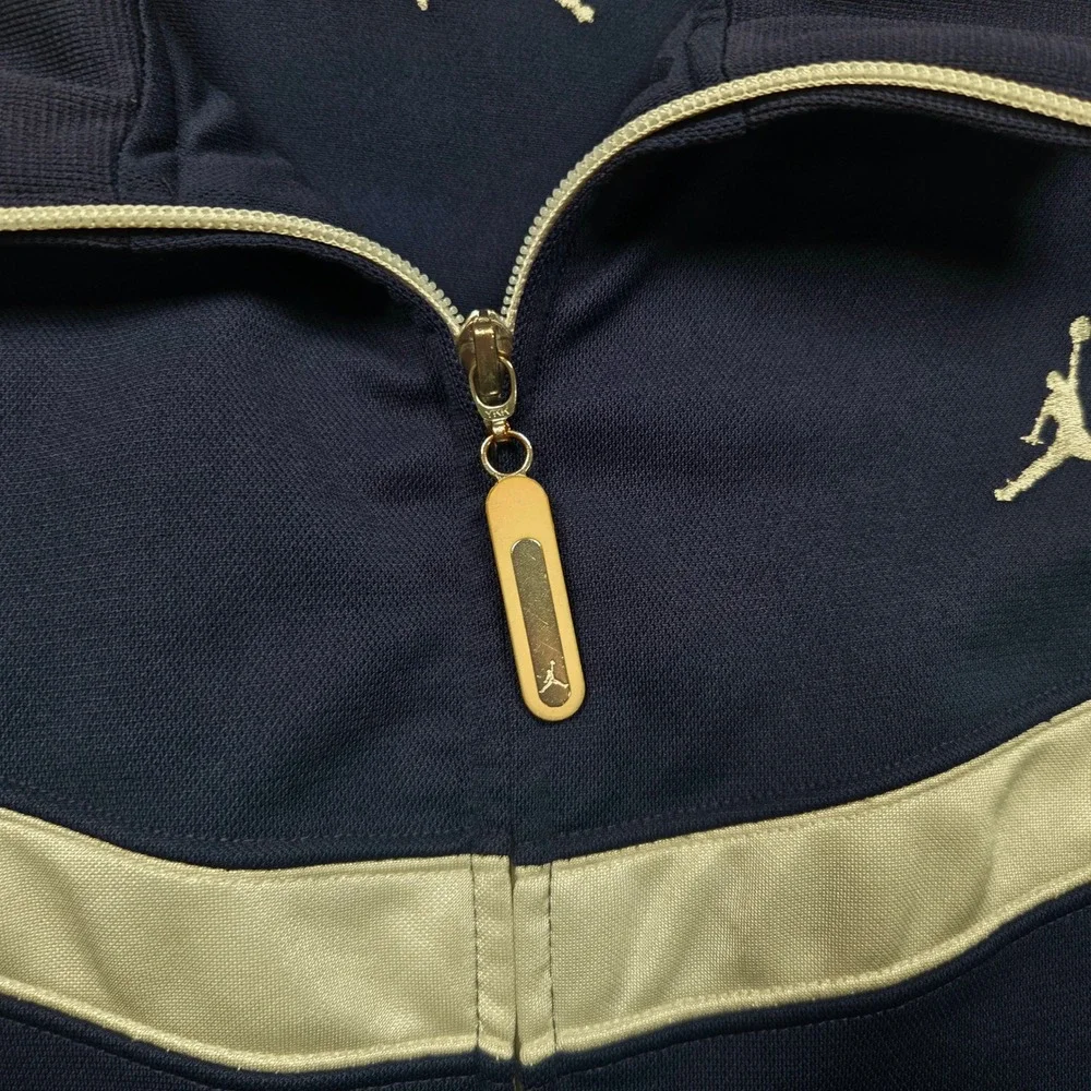 Men's Vintage Jordan Jumpman Full Zip Track Jacket Navy Blue White Size Large L